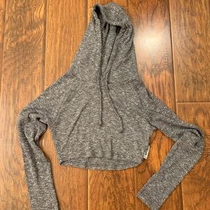 GymShark Slouge Cropped Gray Hoodie